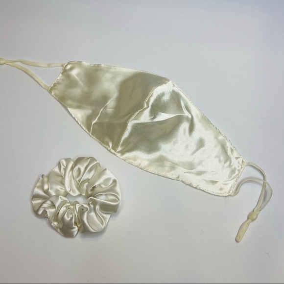 Satin Handmade Satin Face Mask Matching Scrunchie